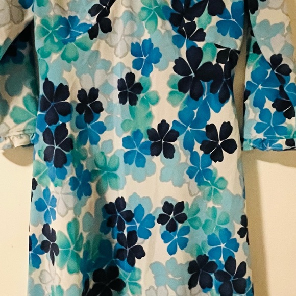 Vintage Newport News MIDI Dress 3/4 Sleeve 1970s Flower Power - Picture 6 of 15